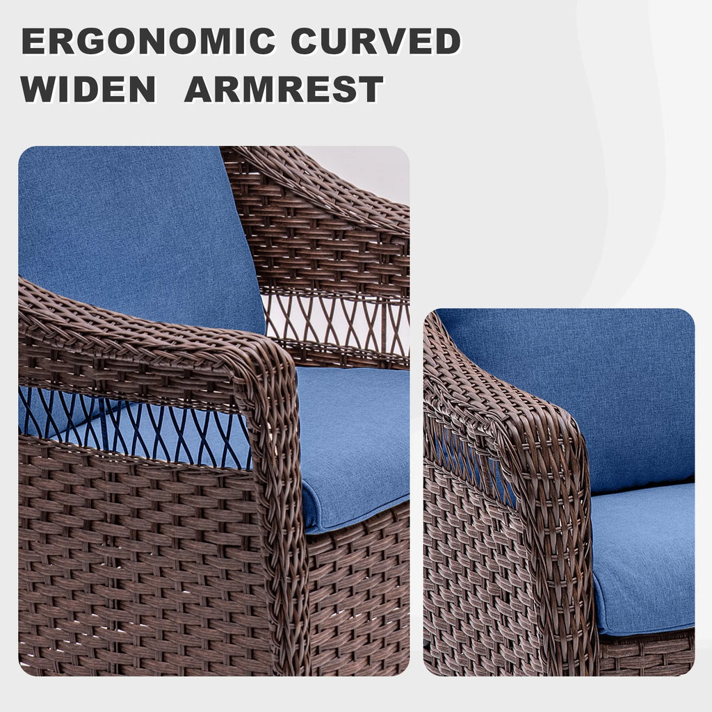 7 Pieces Rattan Patio Sofa Set with Cushions P890
