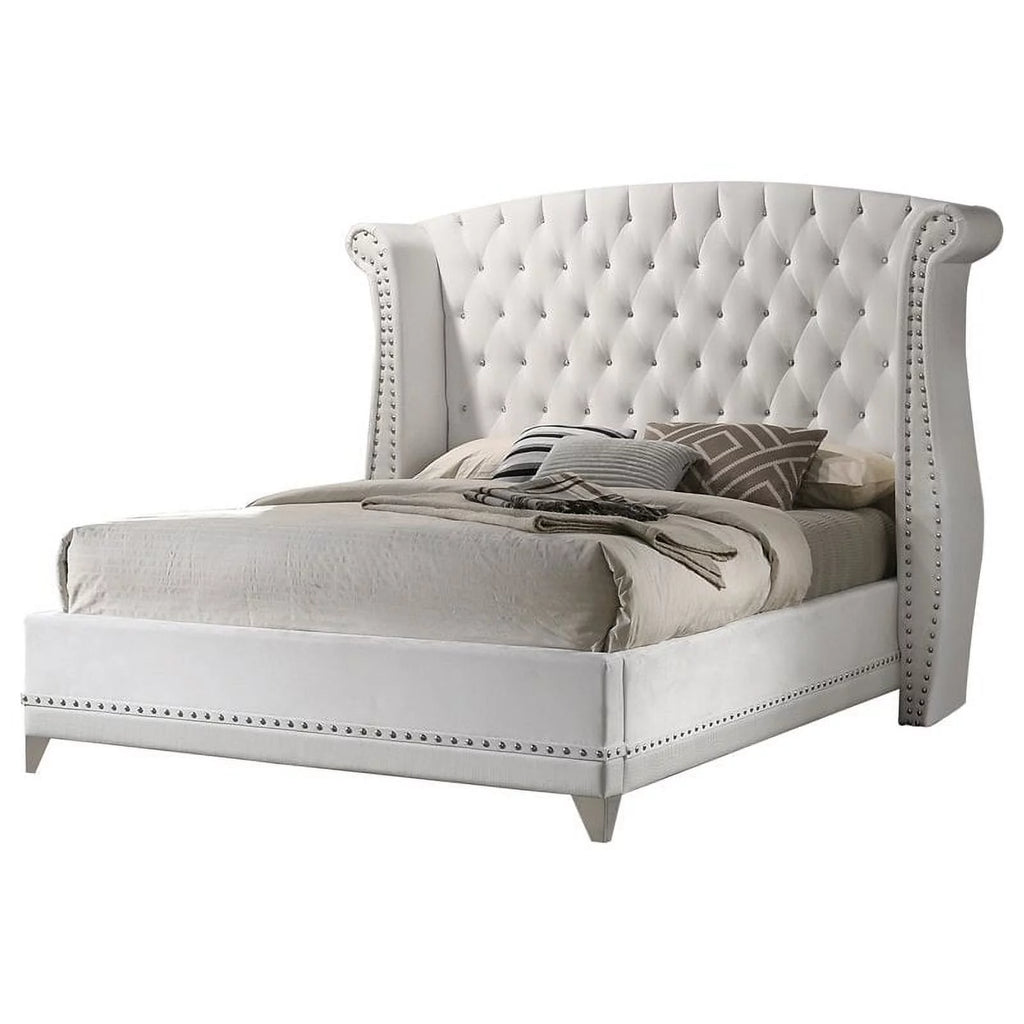 White Upholstered Tufted Bedroom Set A5164