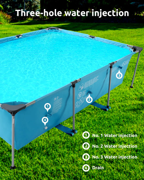 15ft Rectangle Metal Frame Swimming Pool D29959