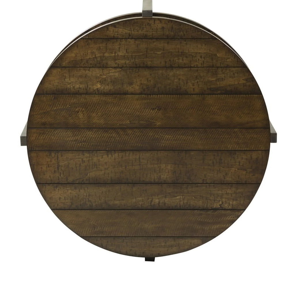 Brown Wood Round Cocktail Table Y16080
