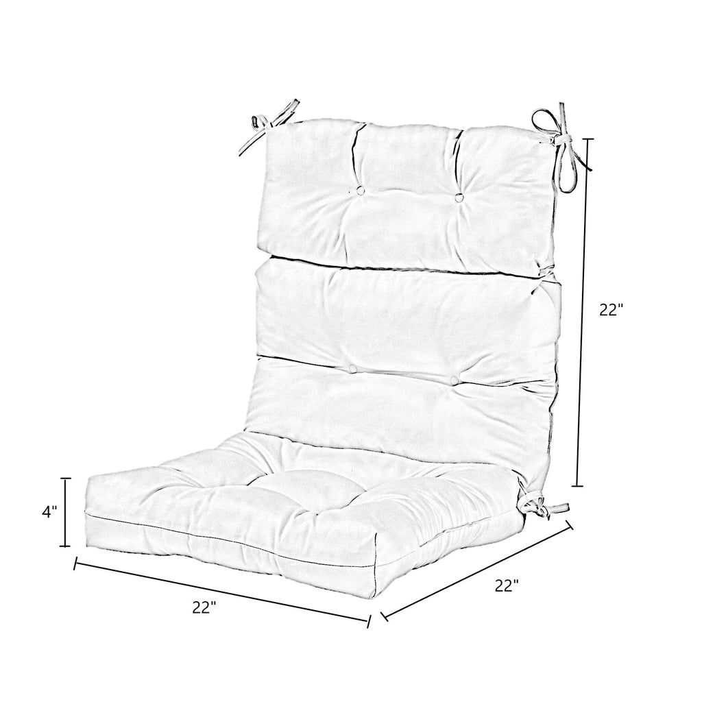 44 x 22 in. Outdoor High Back Chair Cushion Set of 2 Q92351