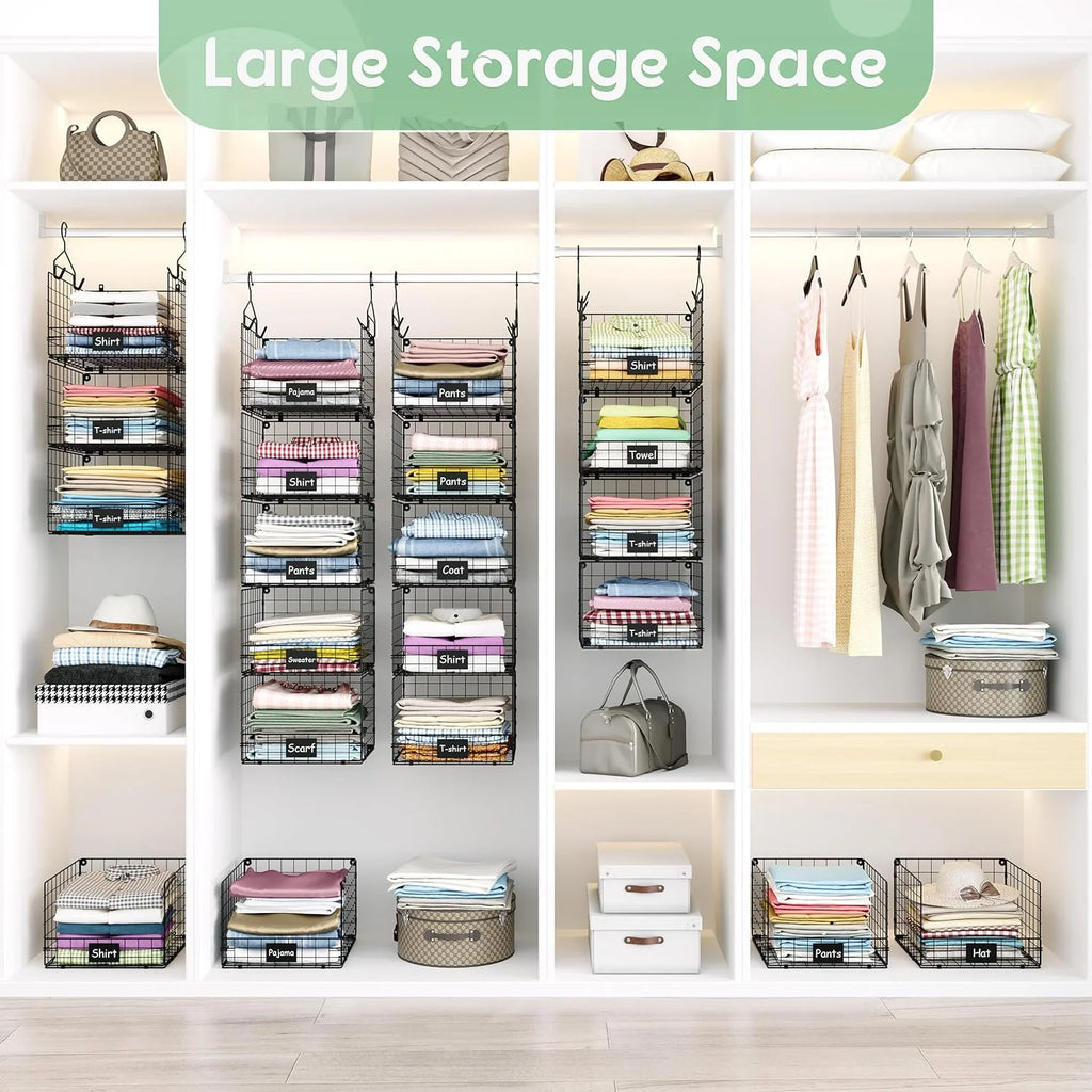 5 Tiers Hanging Closet Shelves Organizer with S Hooks U149897