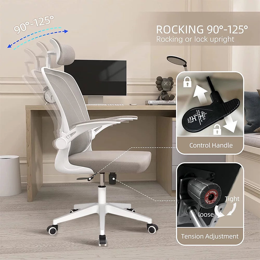 Ergonomic High Back Office Chair with Adjustable Headrest Lumbar Armrest V57005