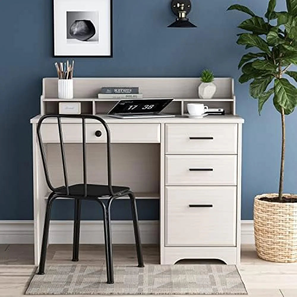 Computer Desk with Drawers and Hutch Wood Desk T1382