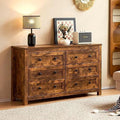 6 Drawer Wood Dresser with Vintage Grain Texture E39704