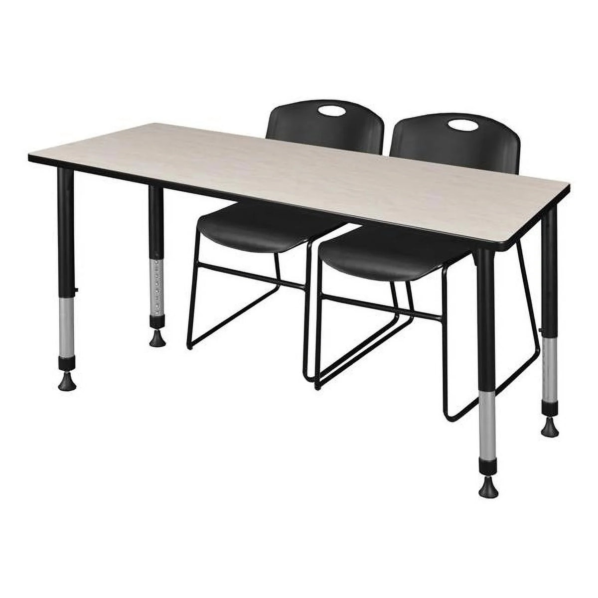 60 x 30 in. Height Adjustable Classroom Table & Stack Chairs V47903