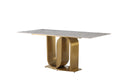 71" Gold Dining Table with Sintered Stone Top P899788