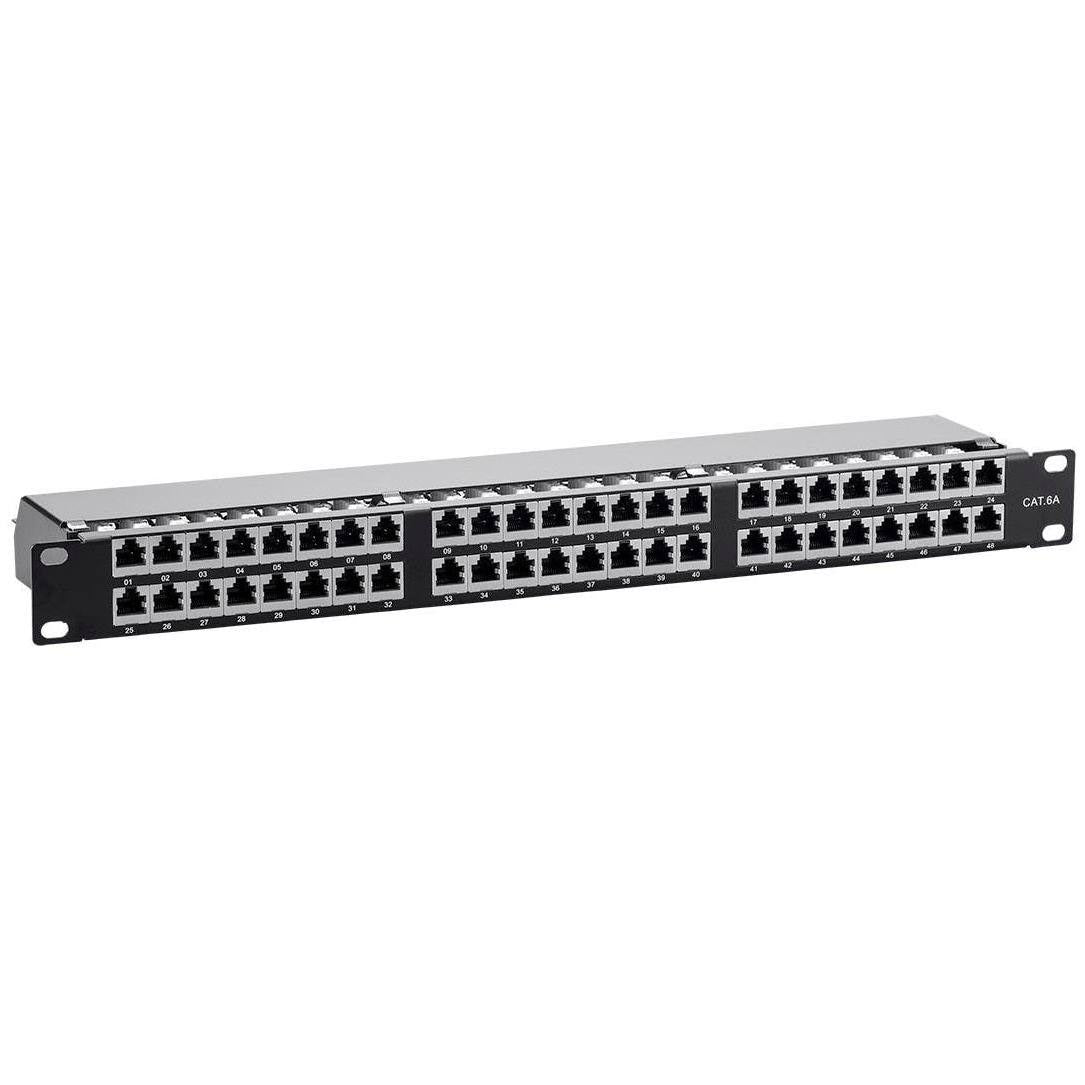 Cat6a 1U Shielded Patch Panel, 48 RJ45 Ports E82118