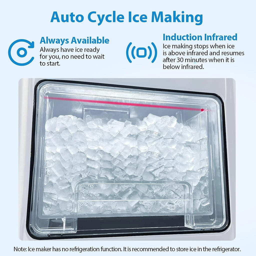 Nugget Ice Maker Countertop, 55 lbs/Day, Self-Cleaning, Stainless Steel X7546