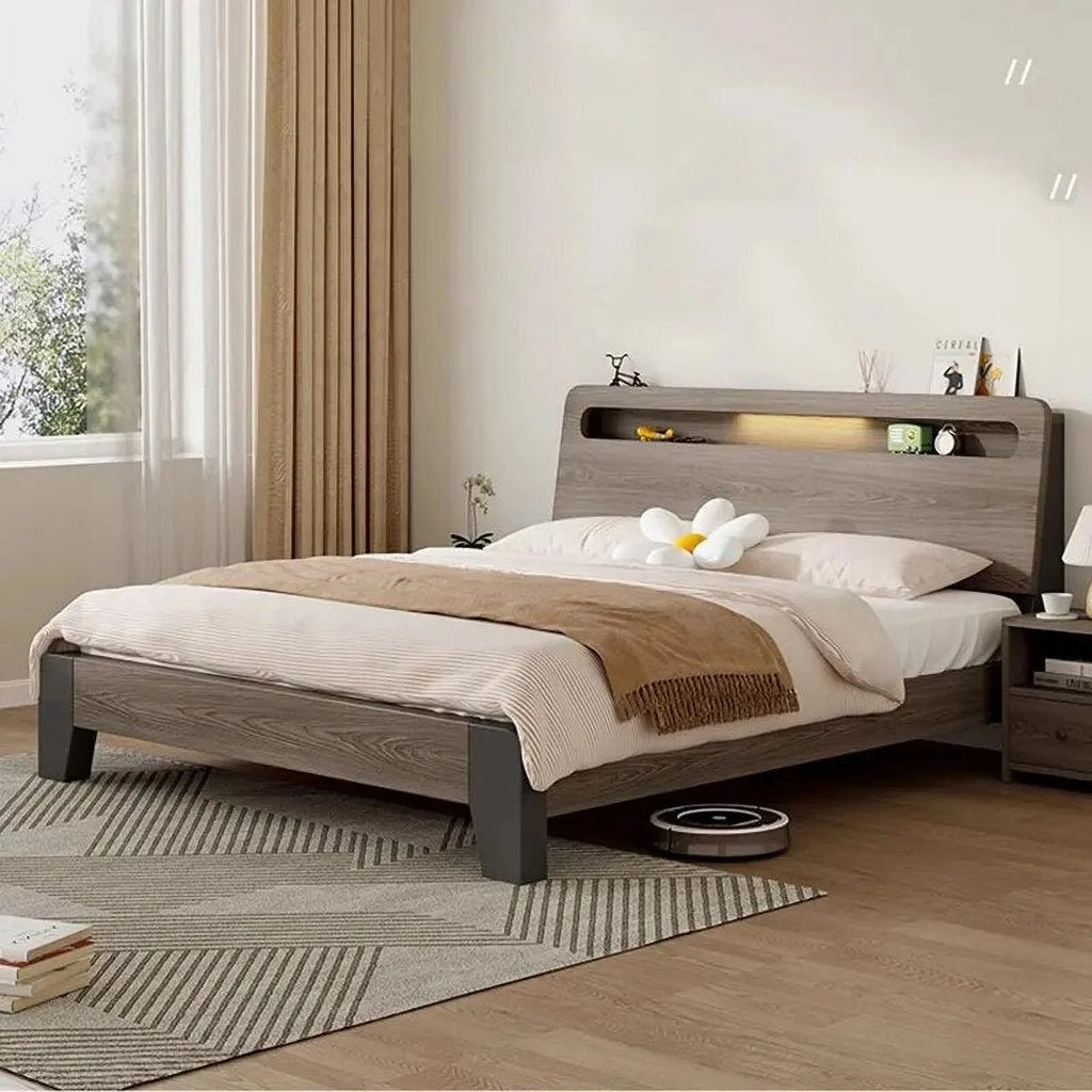 King Size Wooden Bed Frame with Storage A9595