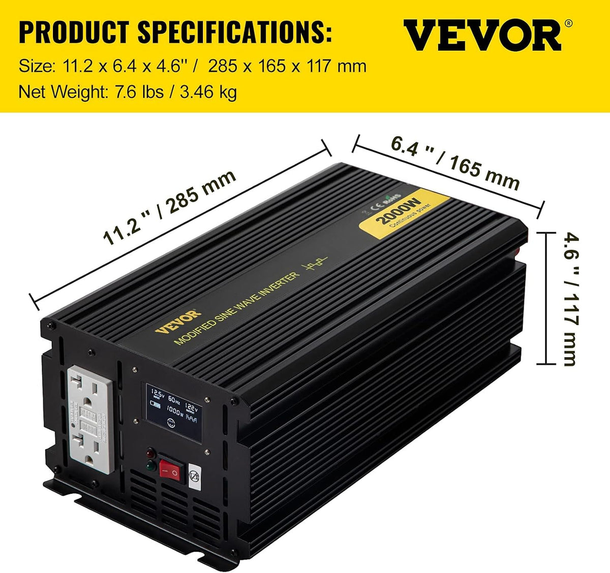 2000W Modified Sine Wave Power Inverter W9016