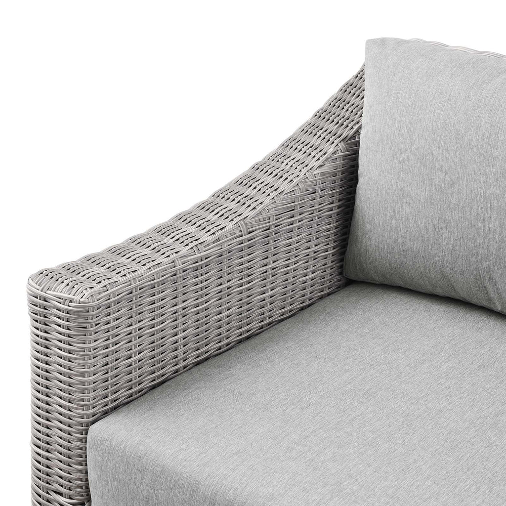 Grey Rattan Wicker Corner Chair E1549