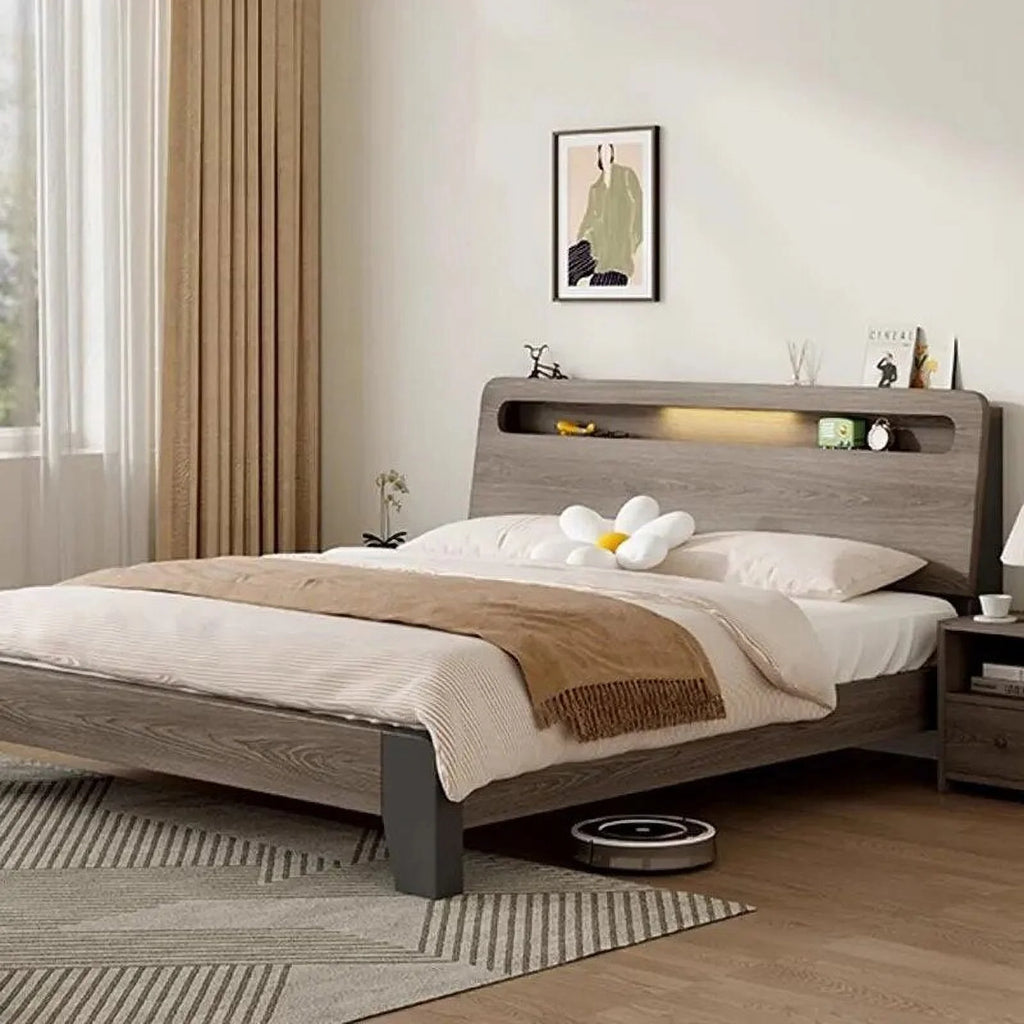 King Size Wooden Bed Frame with Storage A9595