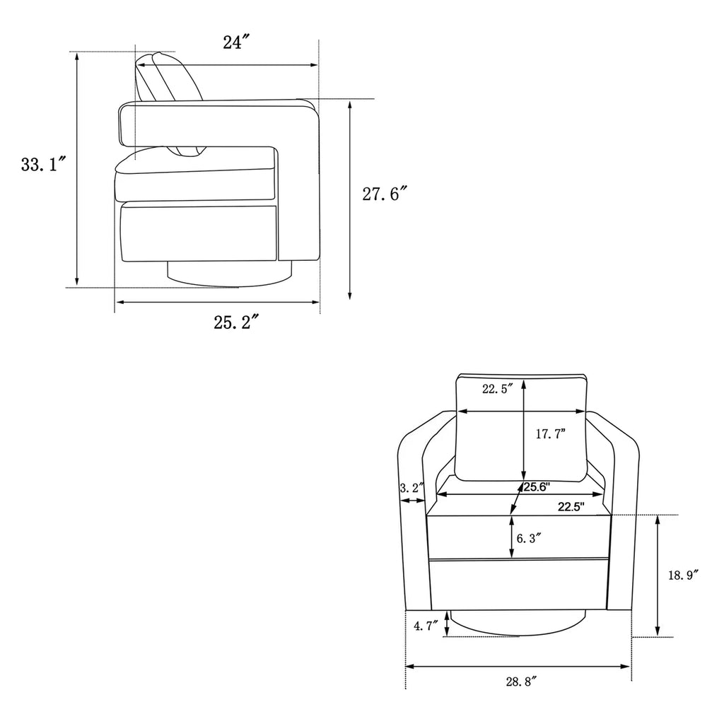 Modern Swivel Accent Barrel Chair A372891