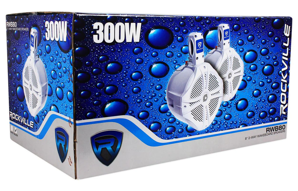 8 Black 2 Way Marine Wakeboard Tower Speakers R832954