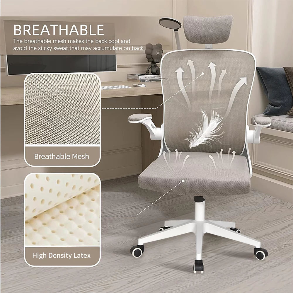 Ergonomic High Back Office Chair with Adjustable Headrest Lumbar Armrest V57005