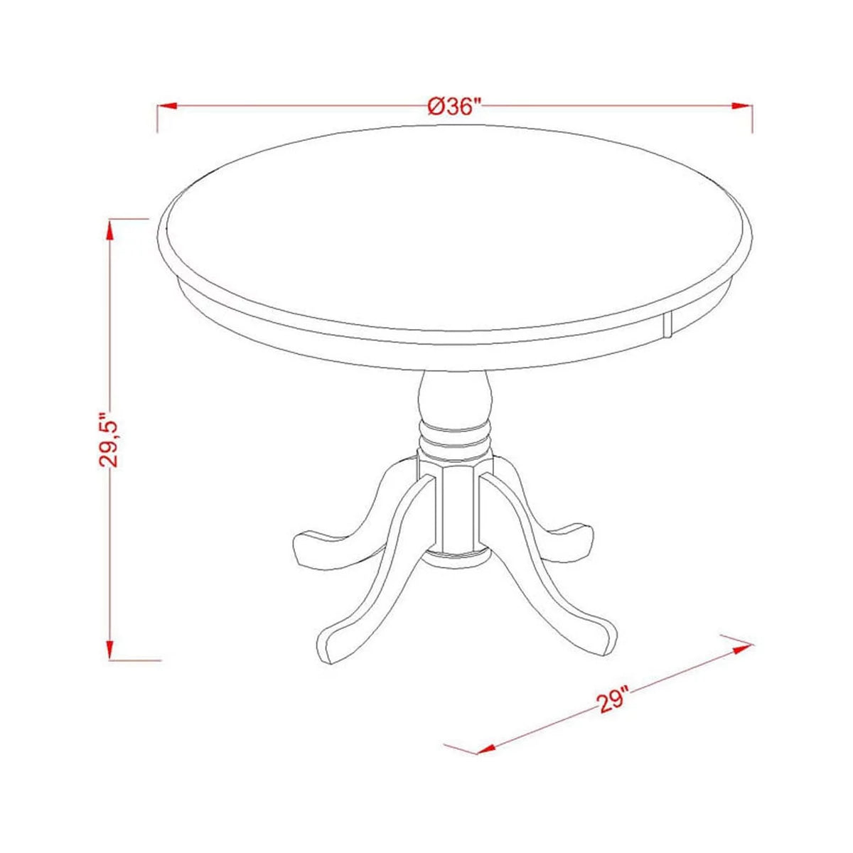 5 Piece Wood Dining Set W8837