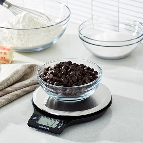 Digital Kitchen Scale with LCD Display, 11 pounds, Black and Stainless Steel L78931