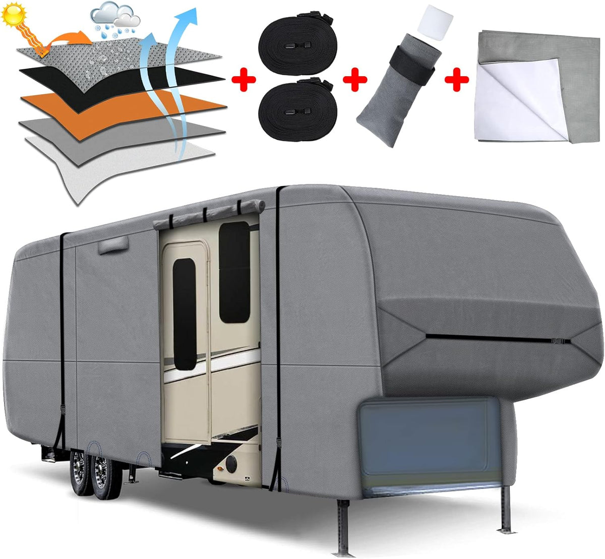 5 Layers Heavy Duty Fifth Wheel RV Cover 40’1”-43’ K3183