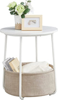 Round Side Table with Fabric Storage Basket W979444