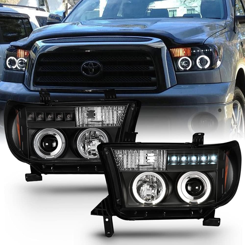 Smoked Lens LED Projector Headlights Left+Right P835
