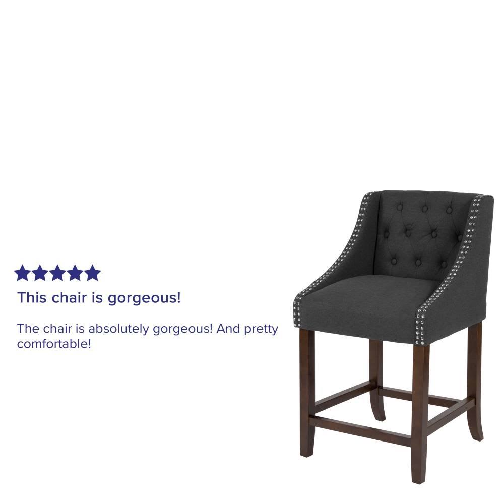 Light Gray Fabric Tufted Counter Height Stool G8212