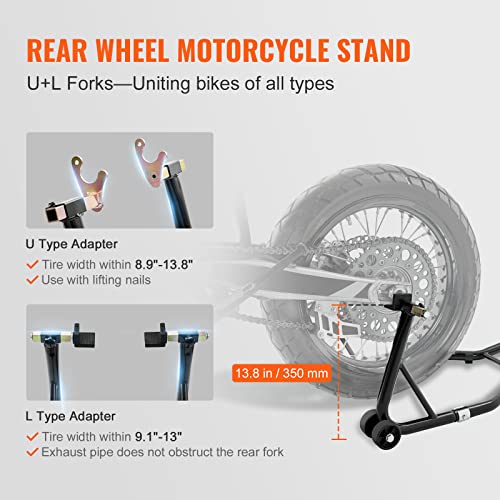 850lbs Motorcycle Stand Lift Front Rear Combo Black B41259