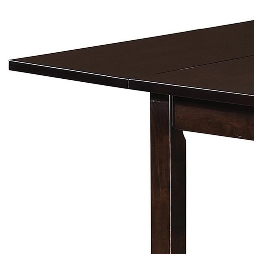 52 Inch Drop Leaf Dining Table Dark Cappuccino Brown Wood N427199