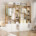 81.2" White Freestanding Closet Organizer with 3 Drawers and Shelves C814453