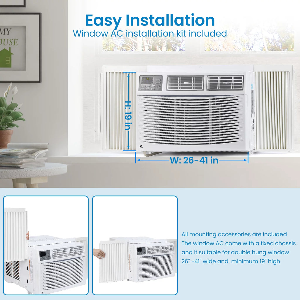 6000 BTU White Window Air Conditioner with Remote U643