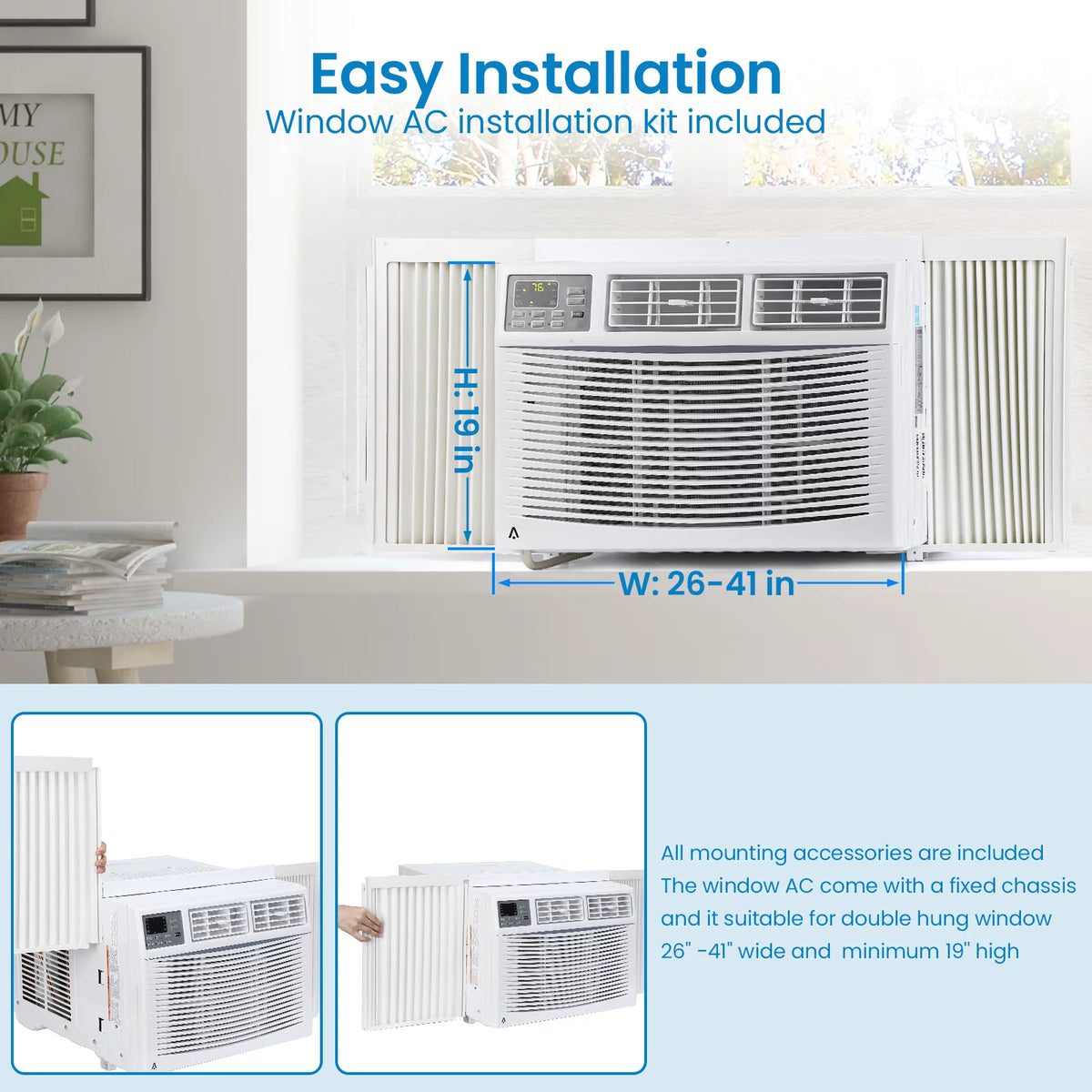 6000 BTU White Window Air Conditioner with Remote U643