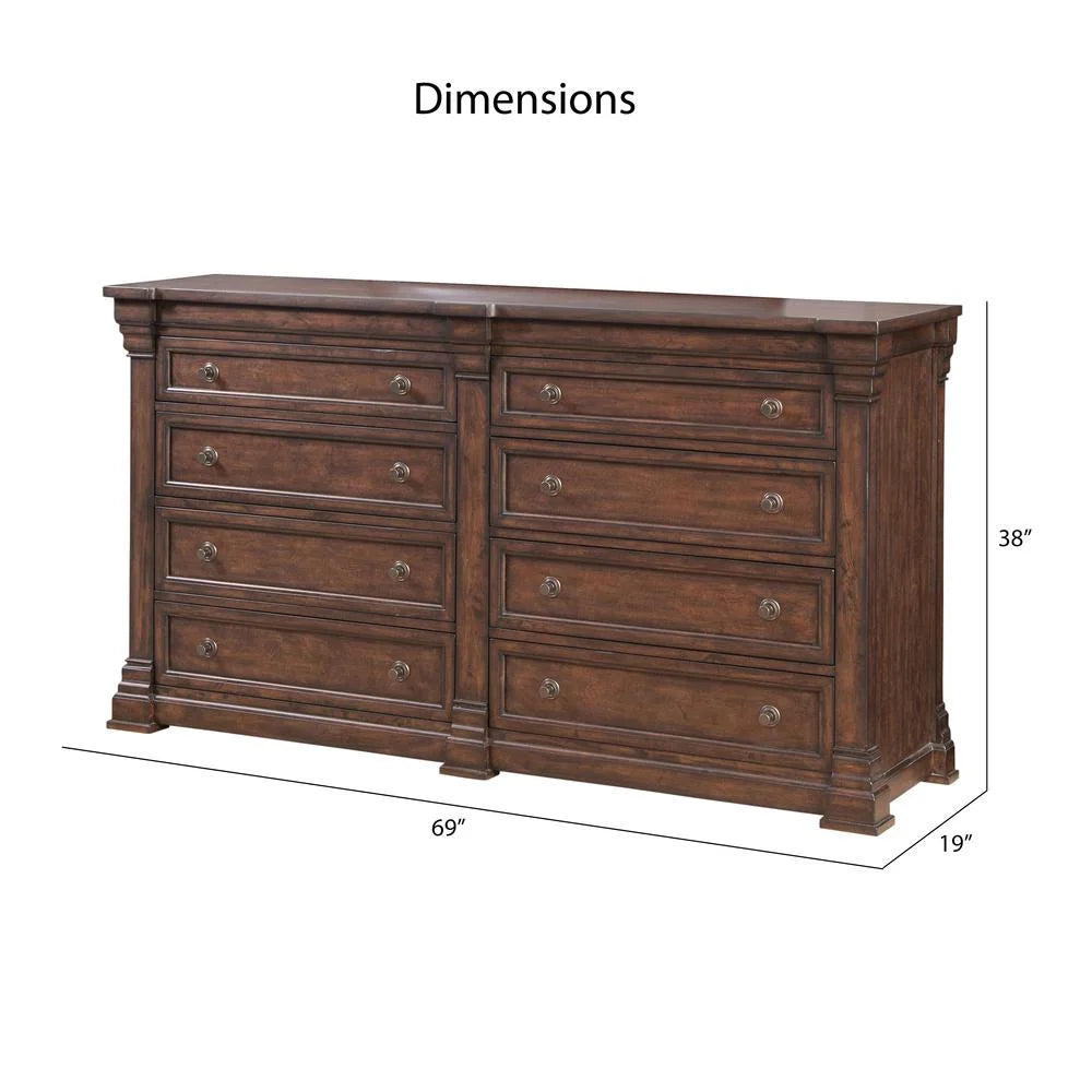 Tobacco Brown Wood 8-drawer Dresser S488950
