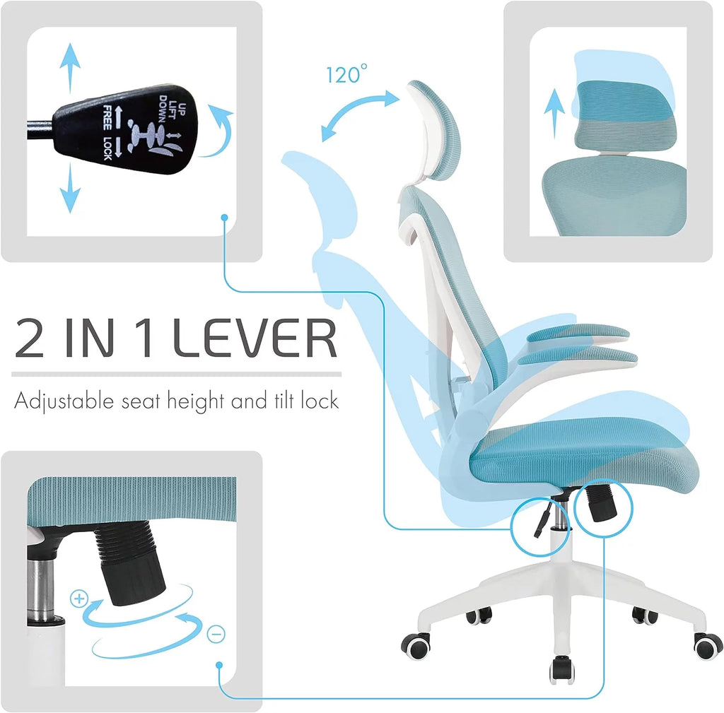Office Chair with Headrest, Mesh Back and Wheels N905689