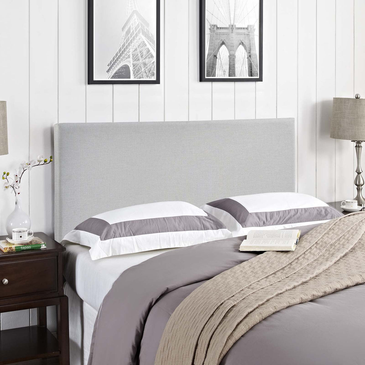 King Upholstered Fabric Headboard V51304