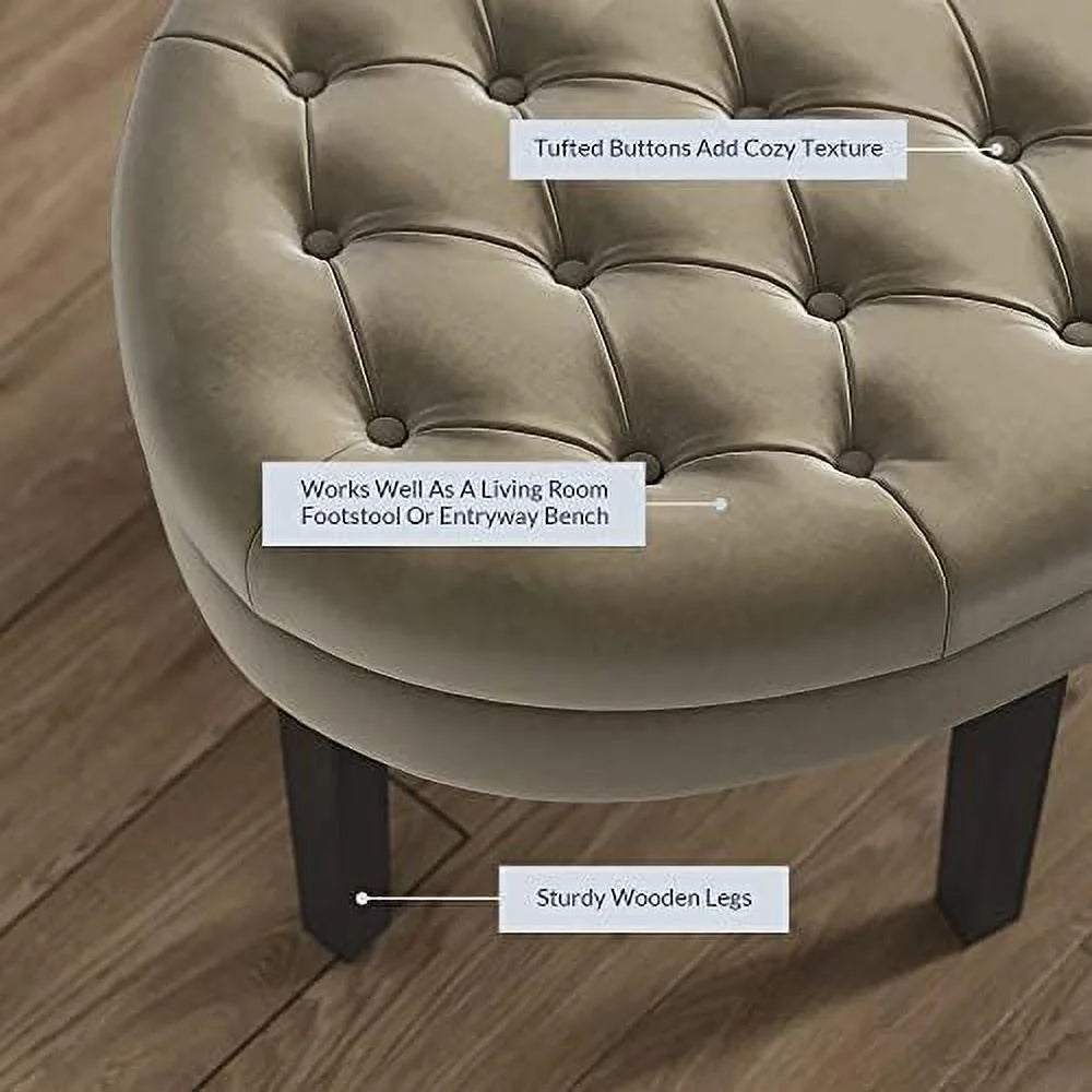Light Brown Upholstered Ottoman Bench I46683