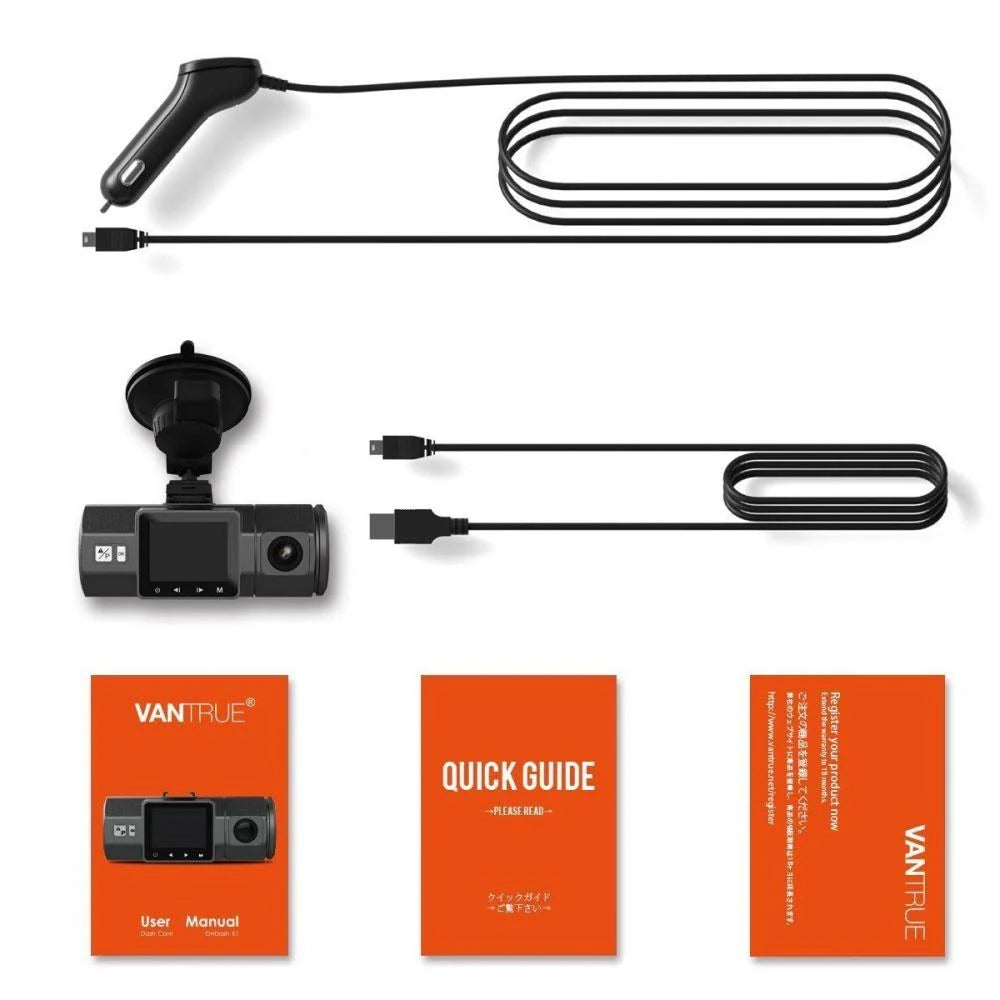Dual Dash Cam 1080p FHD Front and Back Wide Angle Z231