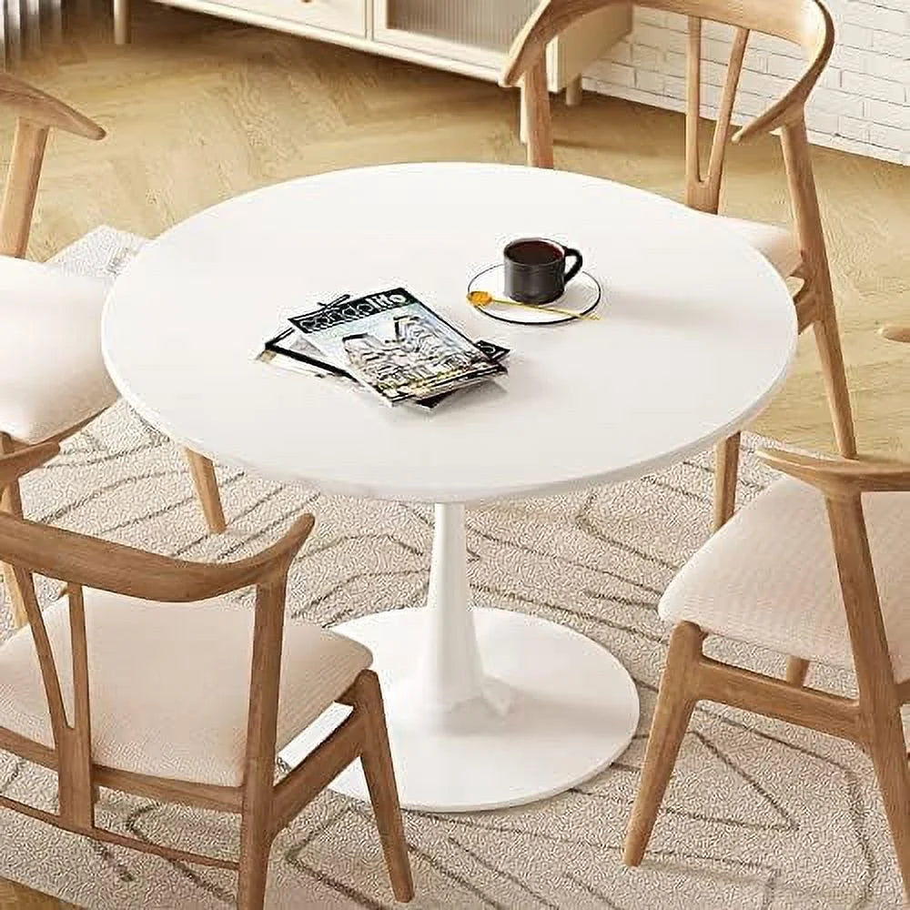 Black Round Dining Table 31.5" with Pedestal Base N644