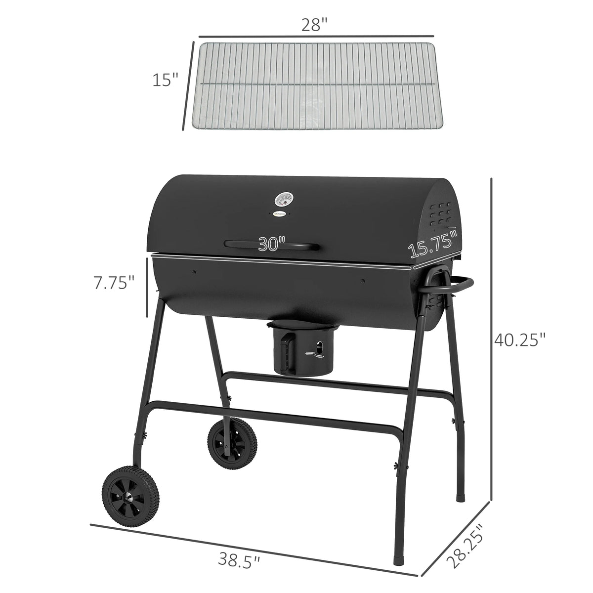 Wheeled Charcoal BBQ Grill Z71403