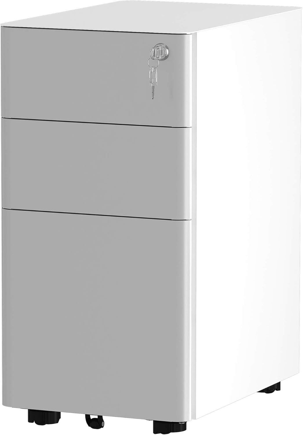 White 3 Drawer Metal Filing Cabinet T69172