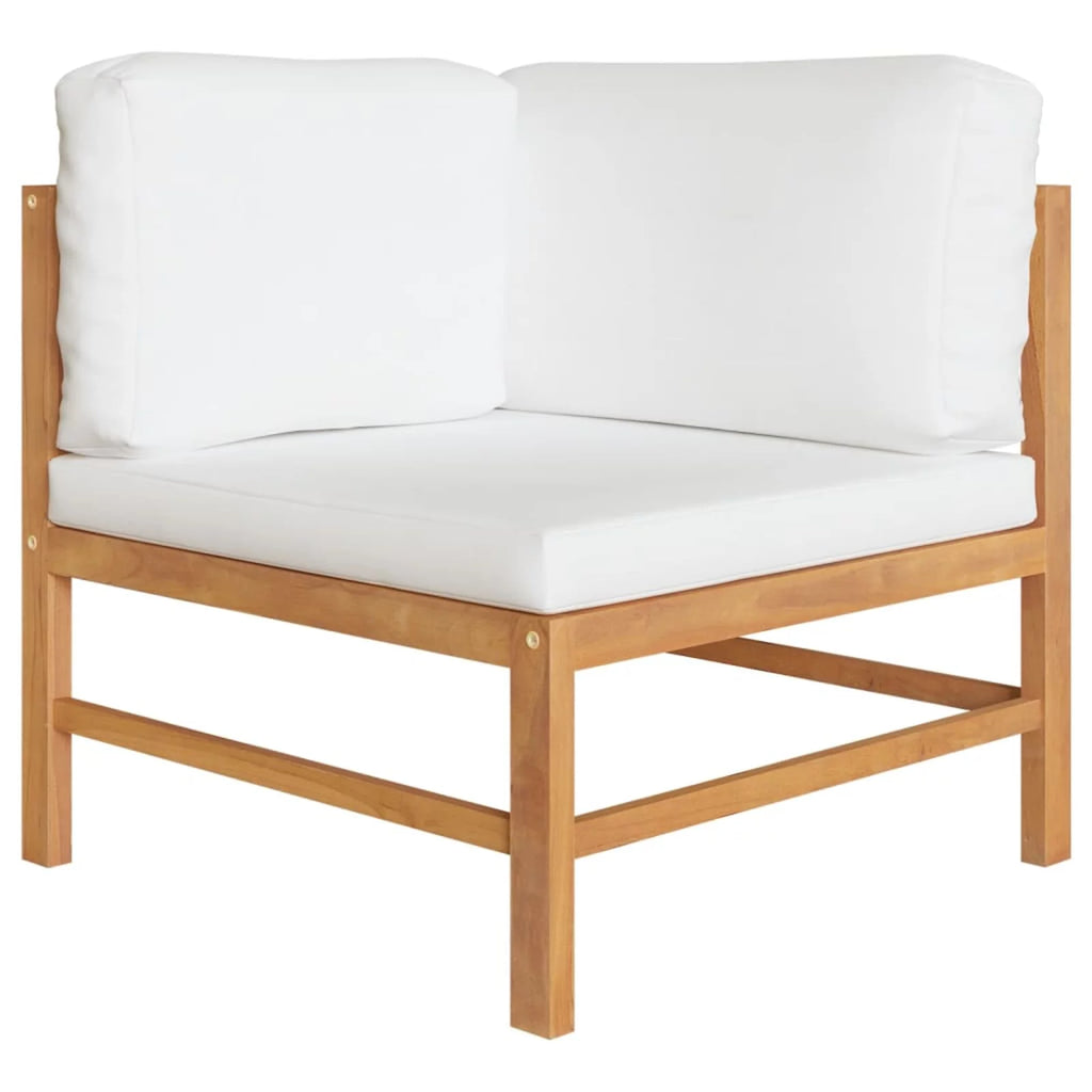 2 pcs Solid Teak Wood Corner Sofas with Cushions Q88403