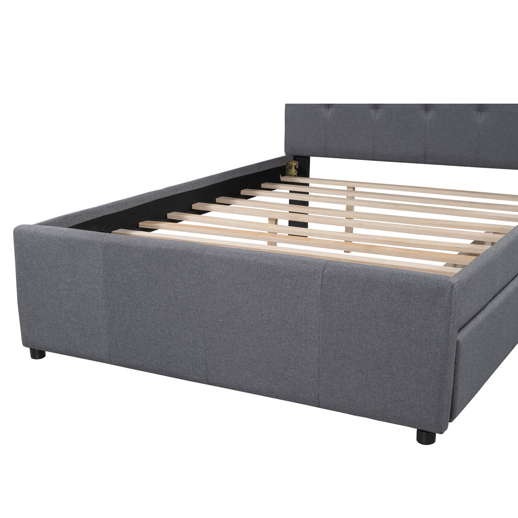 Full Size Upholstered Platform Bed with Two Storage Drawers U911565