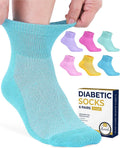 6 Pairs Wide Non Binding Quarter Length Socks M9398