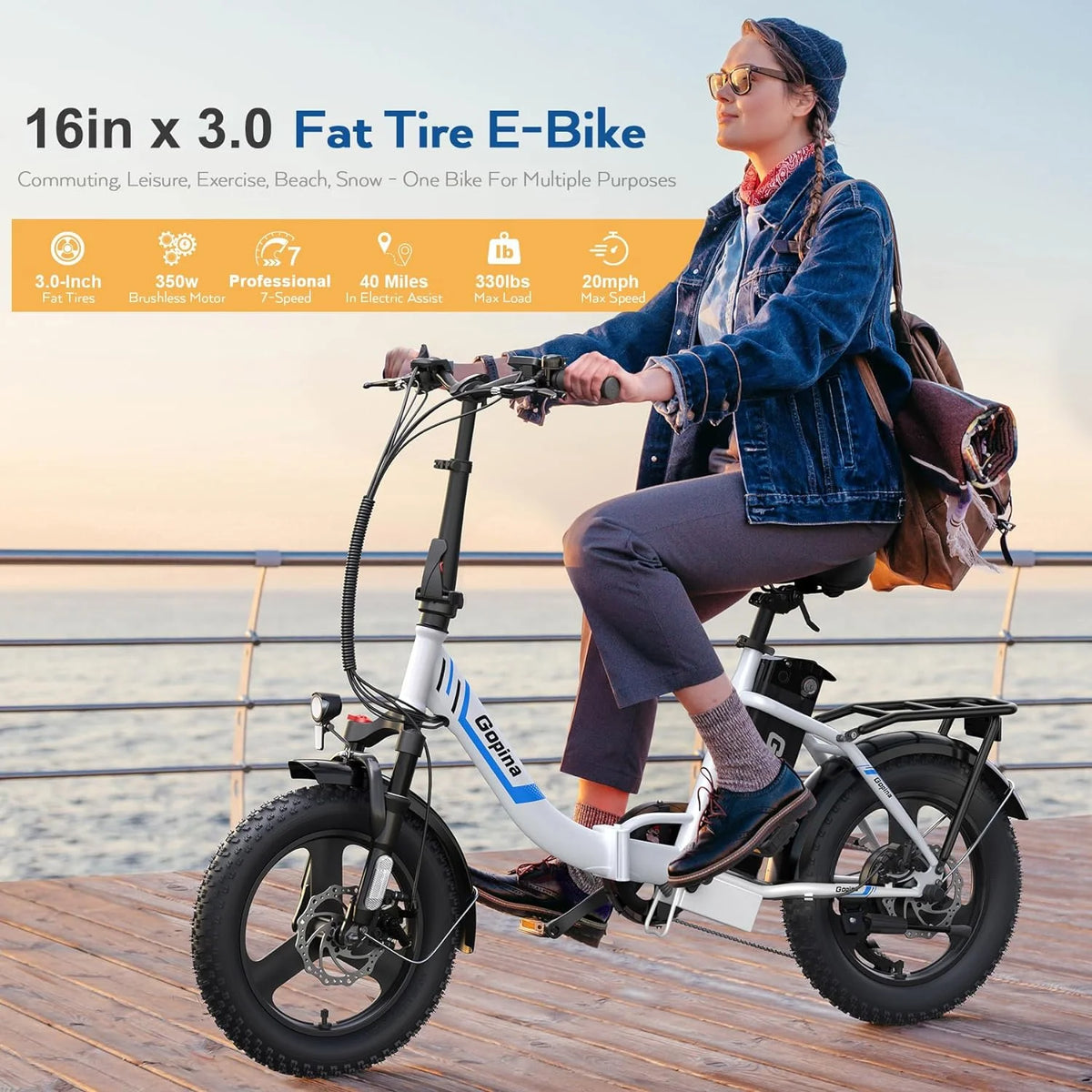 Folding 350W Step-Through Electric Bike V241789