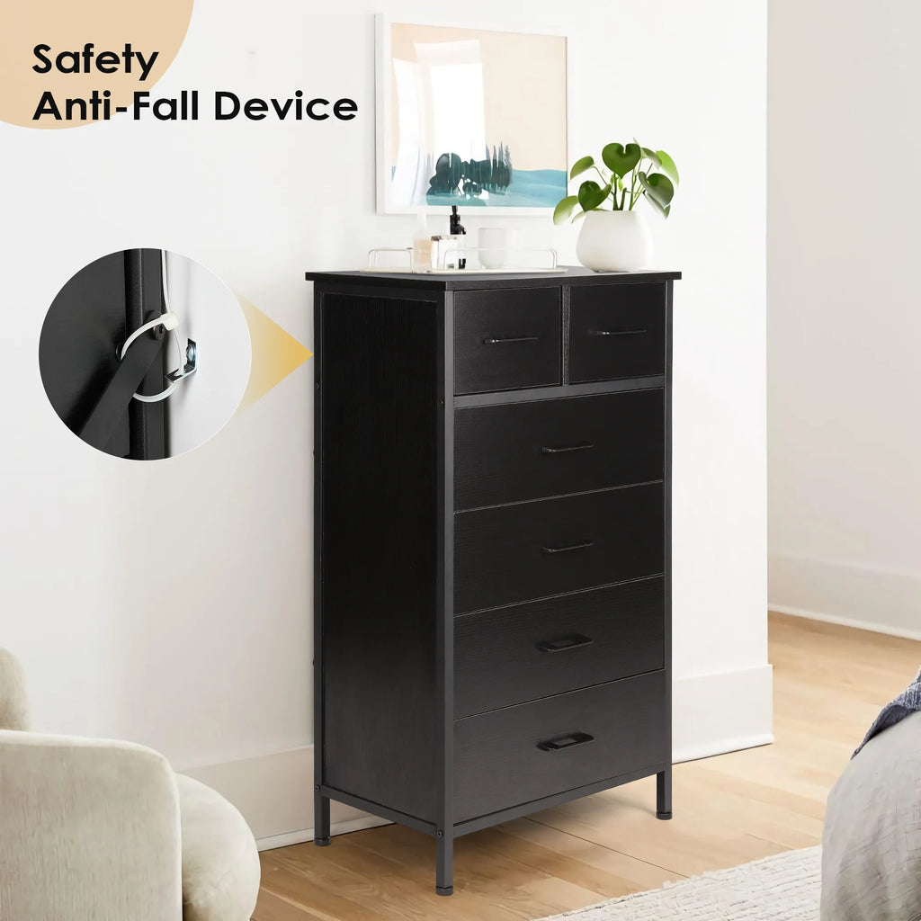 White 6 Drawer Wood Dresser M9937