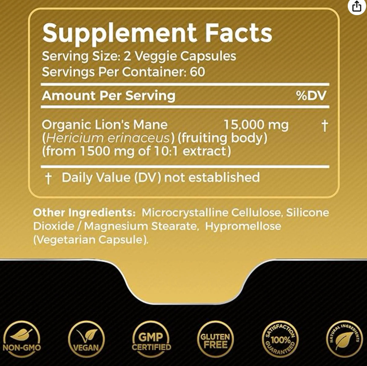 Mushroom Supplement 120 Capsule S294815