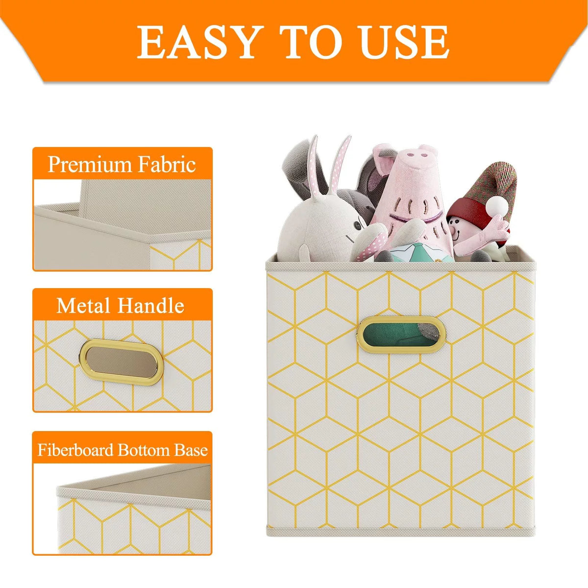 Set of 6 Collapsible Storage Cubes with Handles P9569