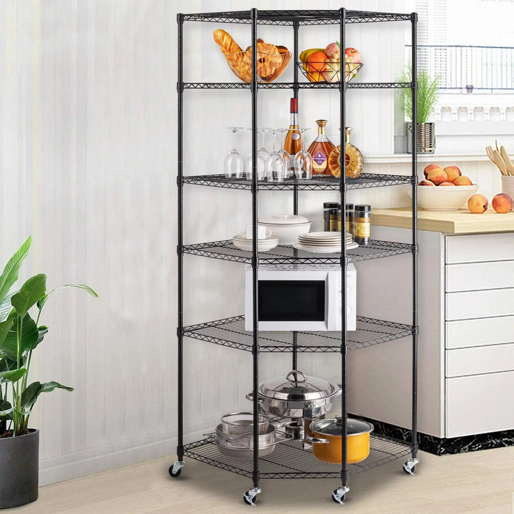 6-Tier Black Wire Shelving Rack N81333