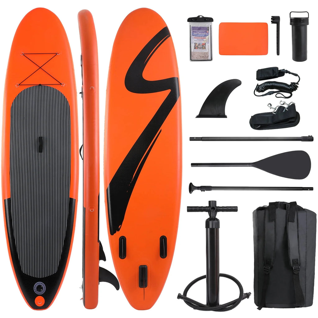 10' Inflatable Stand Up Paddle Board with Paddle, Leash, Pump & Backpack L55113