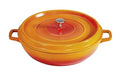 4.5 Qt Orange Enamel Coated Cast Aluminum Round Brazier with Lid U863