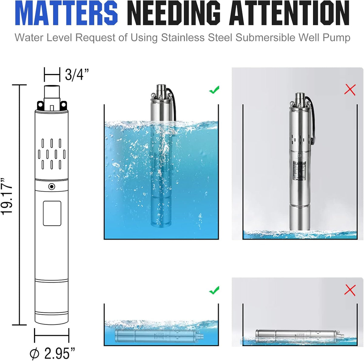 24V 400W Submersible Solar Well Pump Kit H934278